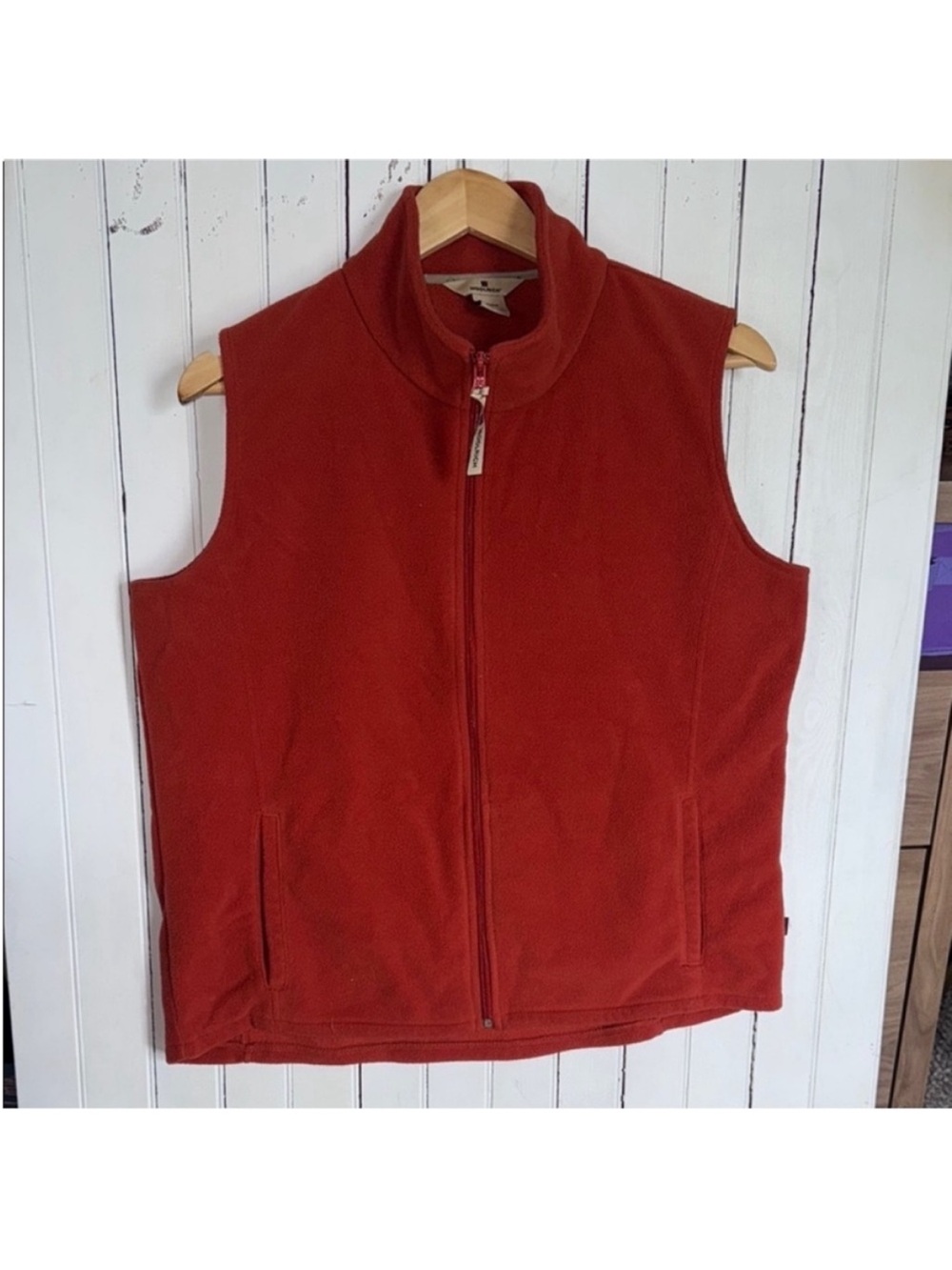 Woolrich Fleece Vest Burnt Orange Size L